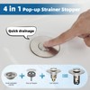 iFealClear Upgraded 4-in-1 Bathroom Sink Drain Strainer, Universal Pop Up