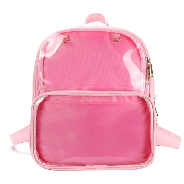 SteamedBun Ita Bag Double Window Candy PU Leather Backpack Kawaii Pins Bag