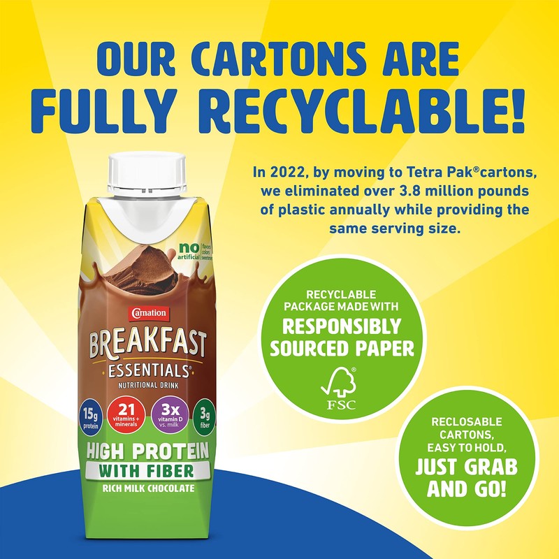 Carnation Breakfast Essentials High Protein with Fiber Ready-to-Drink, 8 FL