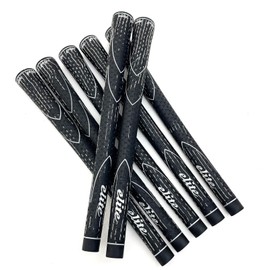 elitegrips N360 RUBBER CORD M58 Golf Grips, Set of 7, Black, No Backline