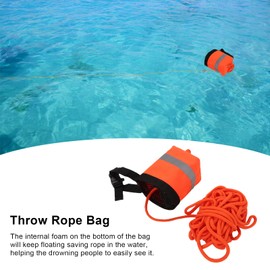 Water Floating Lifesaving Rope, Water Rescue Throw Bag with Life Saving Reflective Rope, Outdoor Professional Throwing Rope Rescue Lifeguard Rescue Lifeline, for Swimming Boat