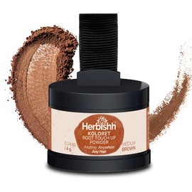 Herbishh Hair Root Touch-Up Powder For Women & Men Medium Brown 4 gm, Instant Root Cover Up for Gray Coverage, Hairline Concealer for Thinning Hair & Bald Spots