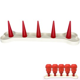 Freezer Holder Compatible with Kong Dog Toys XS, S, M, L, XL, Stuffable Dog Toy Stand, Dog Chew Holder, Designed for fillable Dog chew Toys (White & Red)