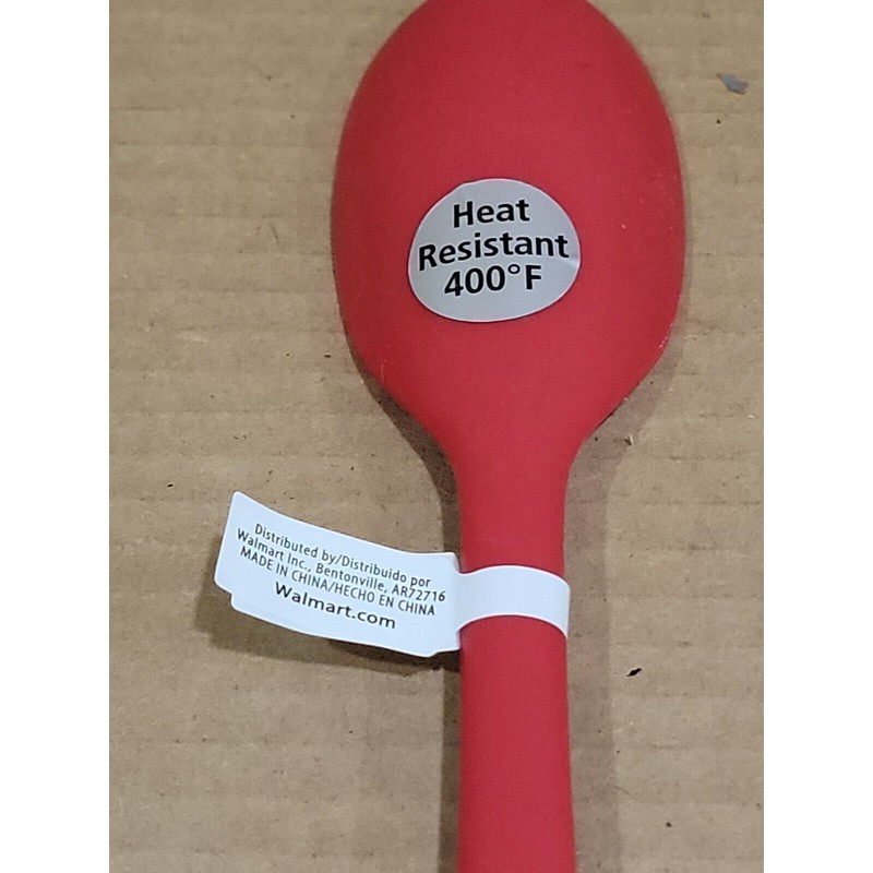 Mainstays 11" Heat Resistant Silicone Red Cooking Spoon Mainstays heat
