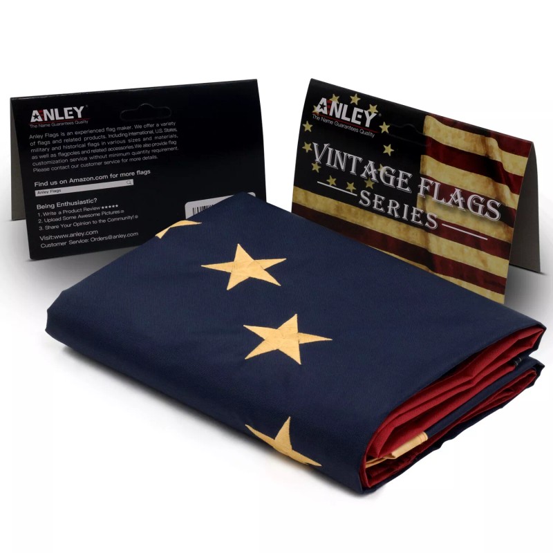 Anley Vintage Style Tea Stained Betsy Ross Flag 3x5 Ft
