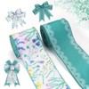 ALIBBON 2 Rolls 2.5" × 5 Yd Spring Flower Ribbons