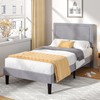 VECELO Twin Size Platform Bed Frame with Adjustable Upholstered Headboard,