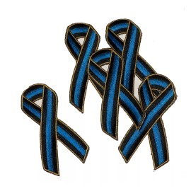 5 Thin Blue Line Law Enforcement Police Ribbon Shoulder Patches