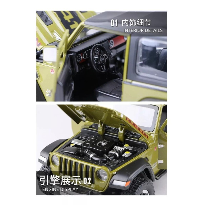 Jeep Rubicon A Escala Con Luces 1:32 Edición 1941 Wrangler