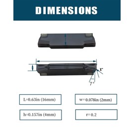 zouzmin 1pc 3/4In Shank MGEHR2020-2 High Quality Lathe Grooving Cut-Off Parting Tool Holder with 11pcs MGMN200 Indexable Carbide Grooving Inserts for Steel, Stainless Stee (MGEHR2020-2 + MGMN200)