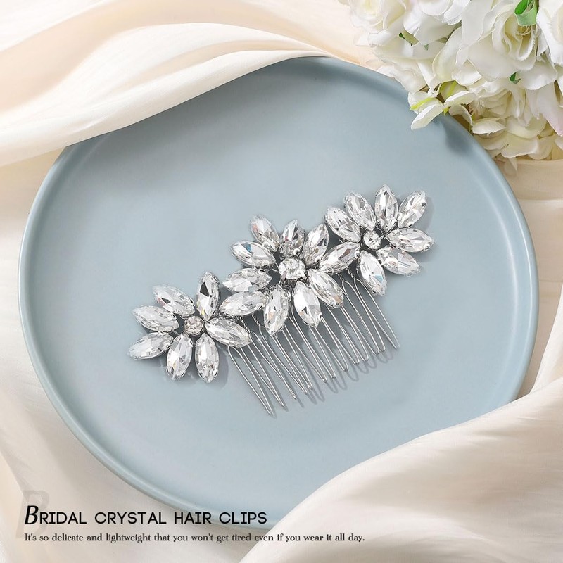 Easedaily Peine de novia para el cabello de novia con