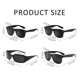 4 Pieces Pinhole Glasses, Small Hole Glasses, Porous Glasses, Perforated Glasses, Eye Training Glasses, Creative Glasses, Unisex (Black)