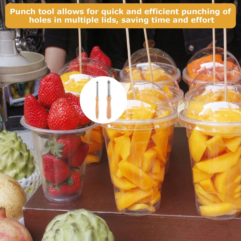 2 Pcs Straw Puncher For Plastic Lids Lemonade,Hole Puncher For