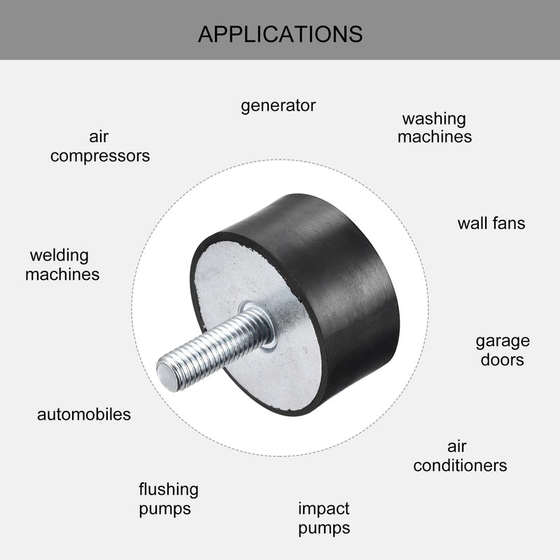 sourcing map Rubber Bearing M10 External / Internal Thread Vibration