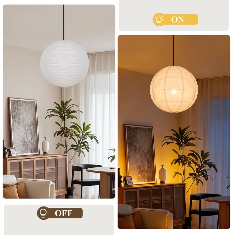 20X20inch Large Hanging Lamp Shade Round Linen Pendant Lamp Shade