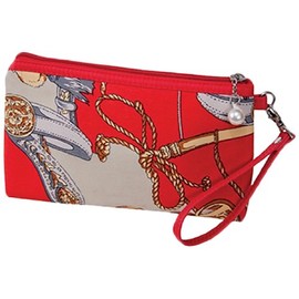 Harry D Koenig Cosmetic Bag, Red Print, Small