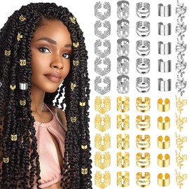 ZORTVUL Pack of 100 Hair Accessories for Braids, Loc Jewellery for Hair, Cuff Clips for Dreadlock Accessories, Hair Spiral Clips, Hair Accessories for Dreadlocks for Men, Women, Girls and Boys Braids