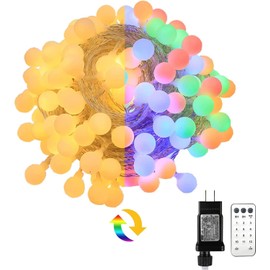 BAILONGJU Globe String Lights 115 Feet 200 LED,Plug in Fairy String Lights with Remote Timer Extendable, 11 Modes Indoor Outdoor Color Changing Lights for Wedding Bedroom Classroom Patio Garden