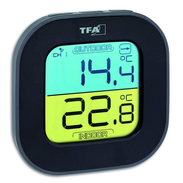 TFA Dostmann Fun Thermometer with Wireless Outdoor Sensor, Indoor/Outdoor, Digital,