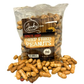 Jerky.com Deep Fried Spicy Hot Peanuts in Shell 10oz - Bold & Savory Peanuts - Roasted Spicy Peanuts in Shell for Human - USA Grown, Ultimate Spicy Gourmet Gift Peanuts