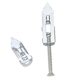 TOOMYAUTO 60 Pcs Zinc Plated Steel Self-Drilling Anchors Kit for Heavy Duty, Silver Self Drilling Drywall Anchors Easy Application No Drill or Holes in Wall (0.47X1.57inch)