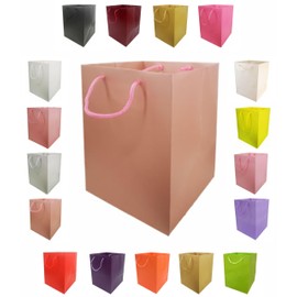 Glossy Vibrant Flower Bag, Bouquet Vase | Valentines | Anniversary | Love | Transportation Display (1, Rose Gold)