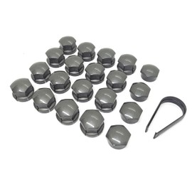 Partsdealers WHEEL NUT COVERS FOR VOLVO S60 S80 S90 V60 V90 XC40 XC60 XC90 POLESTAR LOCKING CAPS SET (Large Type, Dark Grey)