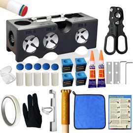 11-in-1 Pool Cue Tip Repair kit, Professional All-in-One pool stick Tip Tool for Shaping, Replacement, Maintenance. Tips Shaper & Scuffer kit, Pool Cue trimmer - For Billiards Enthusiasts & Pros
