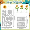 DELORIGIN Cutting Dies with Sunflowers Railing Garden Cutting Dies Metal