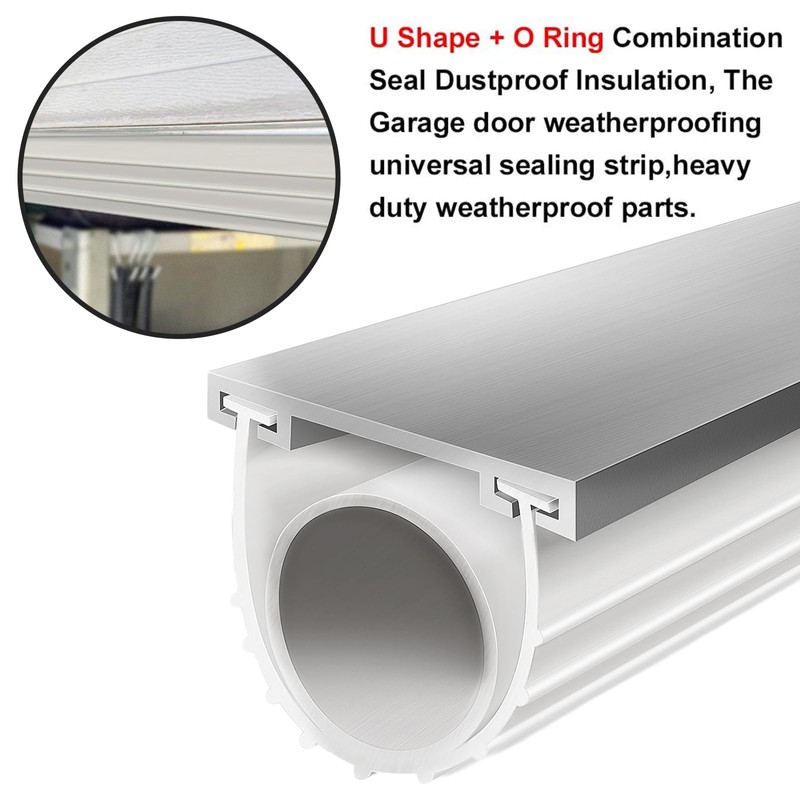Garage Door Seals Bottom Rubber with Pre-drilled Aluminum Track Retainer