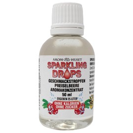 Preiselbeer-Konzentrat-Drops| 1 Flasche 50 ml ergibt 25 Liter | hochkonzentriertes Aroma ohne Zucker | für Wassersprudler | prickelnd | Fertiggetränk | kalorienarm | ohne Konservierungsstoffe