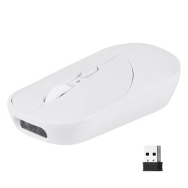 THARO New Wireless Mouse Barcode Scanner, 2-in-1 Design 2D Handheld Barcode Scanner with Wireless Mouse Functions for POS System,Store,Supermarket, Warehouse.(White)