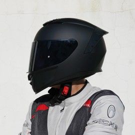 Full Face Motorcycle Helmet,Helmets for Adults Motorcycle, MG611 Motorbike Racing Street Bike Helmets with Black Visor for Men Women,DOT Approved (Matte Black, L)