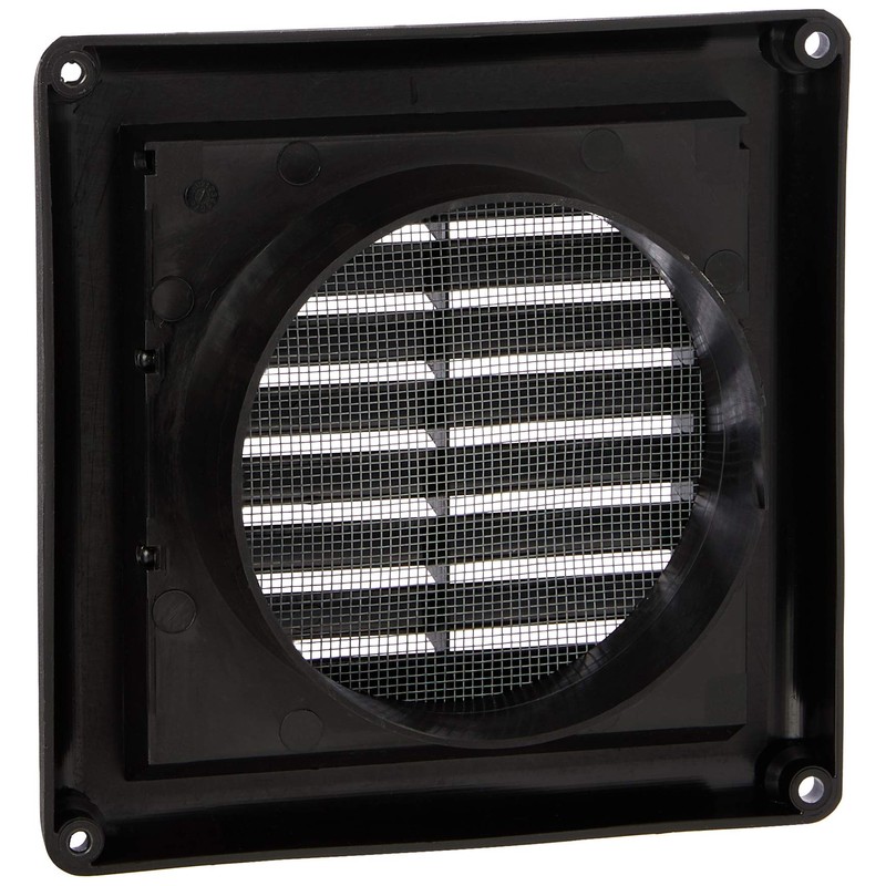 Knightsbridge EXAV009B 100mm/4 Extractor Fan Grille with Fly Screen-Black, EX009B