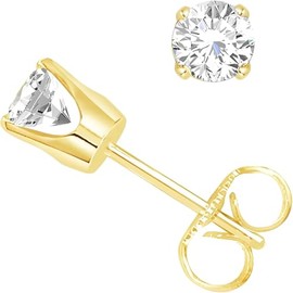 PARIKHS Round Diamond Stud Earrings in 14K Yellow Gold (0.06 ct) – Classic & Elegant