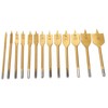 13Pcs 1/4in Hex Shank High Carbon Steel Flat Drill Bit