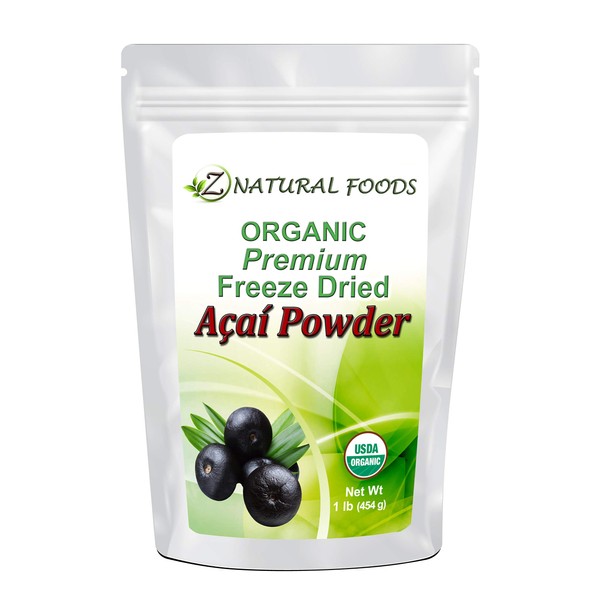 Premium Organic Acai Berry Powder - 1 lb - Freeze Dried Superfood - Grown In Brazil - Amazing Fruit Powder For Juice, Smoothie, Drink, Recipe, or Shake - Raw, Vegan, Gluten Free, Non GMO