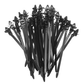 HARFINGTON 100pcs Push Mount Cable Zip Tie 4.7" x 0.2" Nylon Self Locking Cable Strap Arrow Style Heavy Duty Snap in Cable Zip Ties for Household Electronic Auto Industry