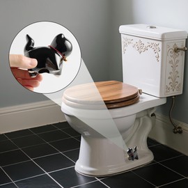 Ceramic Toilet Bolt Covers Decorative, Toilet Screw Cover Caps, Toilet Bolt Caps, Cute Toilet Screw Cover Caps, Set of 2 Toilet Floor Screw Cover Caps, Bathroom Decor (White cat)