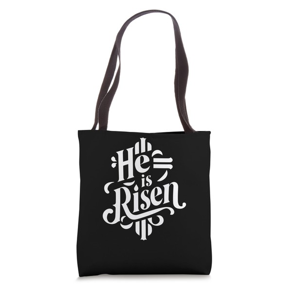 Christian Easter Day Religious Cross He Is Risen Tote Bag