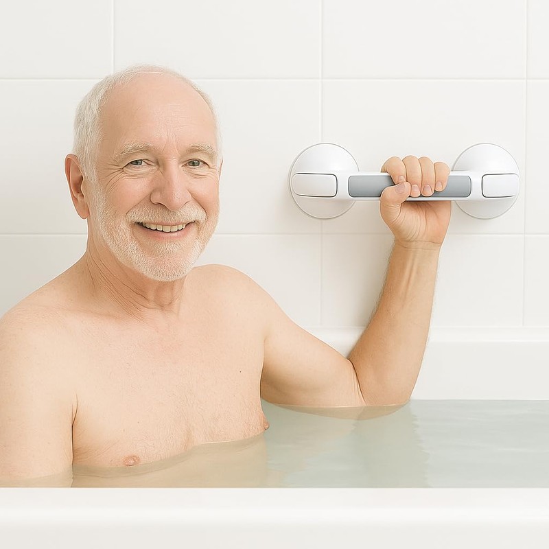 2 Pack Grab Bars for Bathtubs and Showers, Suction Grab