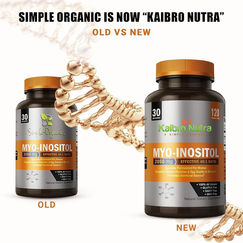 Myo-Inositol Supplement, Myo-Inositol & D-Chiro Inositol 40:1 Ratio, Hormone Balance