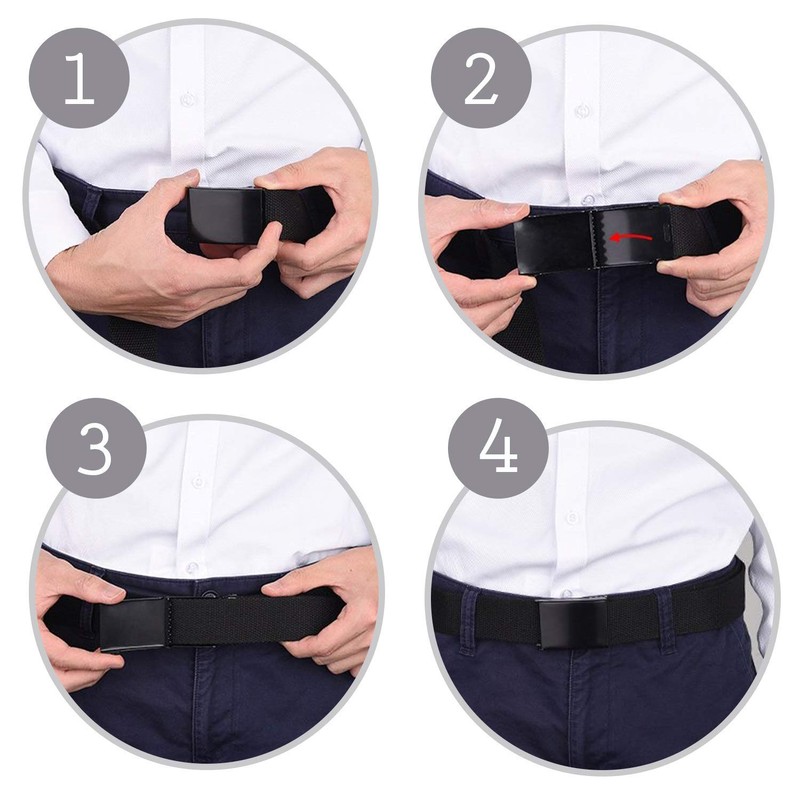 Trimming Shop Unisex Webbing Belt Webbed Canvas Strap Metal Flip