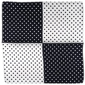 TigerTie Multi Silk Pocket Square Polka Dot Pocket Square 100% Silk, Black, white, white grey