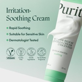 Purito Wonder Releaf Centella Cream Unscented Moisturizer – Vegan & Cruelty-Free Skin Repair, Soothing Comfort for Sensitive and Irritated Skin Care    