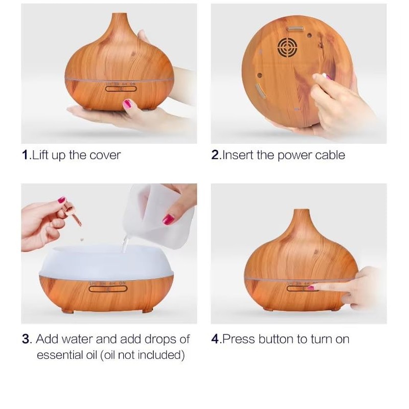 Umidificatore e Diffusore di Aromi ad Ultrasuoni con Timer 460