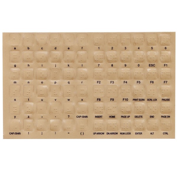 LS&S Transparent Braille Keyboard Stickers