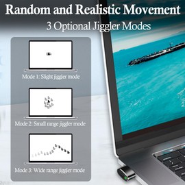 ZNKG Mouse Jiggler Undetectable Metal with Switch Button Portable Wireless Mini USB Mouse Mover with 3 Jiggle Modes Automatic Mouse Shaker Driver-Free Plug-and-Play Keep PC Awake（1 PCS