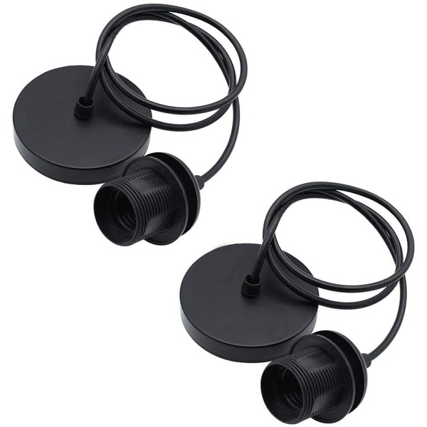 OMIGA 2 Pieces E27 Black Chrome Lamp Ceiling Rose Light