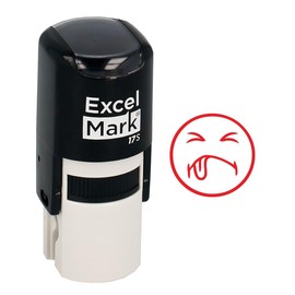 ExcelMark Yuck FACE - Self-Inking Round Teacher Stamp - Red Ink